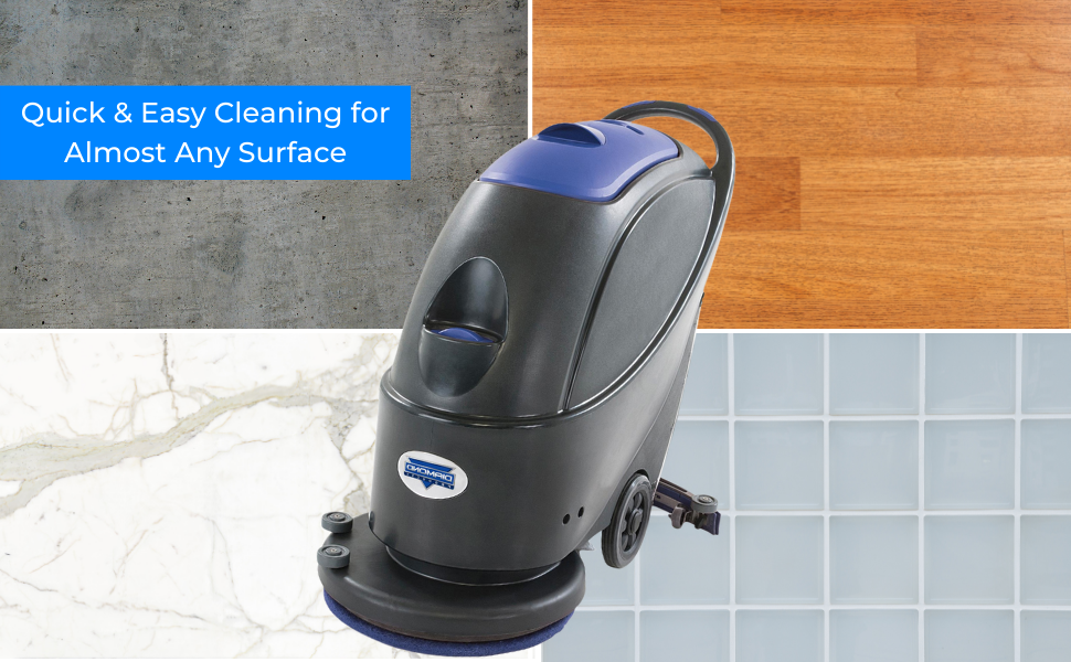 17 Electric Auto Scrubber Floor Cleaning Package w/ Brush, Pads, Degreaser  & Defoamer —